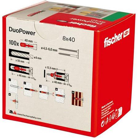 100er Pack fischer DuoPower 8 x 40 Universaldübel für 5,54€ (statt 11€)