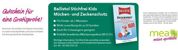 mea: Gratis Probe Ballistol Stichfrei Kids