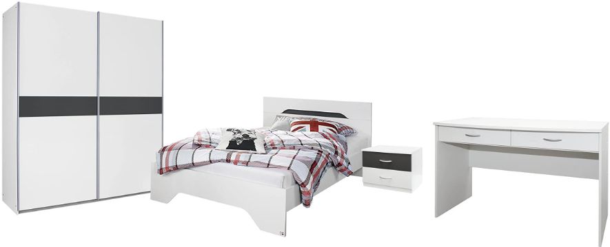 rauch Jugendzimmer   mit Schrank, Bett, Schreib  und Nachttisch für 503,23€ (statt 634€)