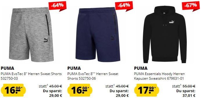 Puma Neuheiten Sale   z.B. PUMA EVO SL Hoodie für 22,94€ (statt 34€)