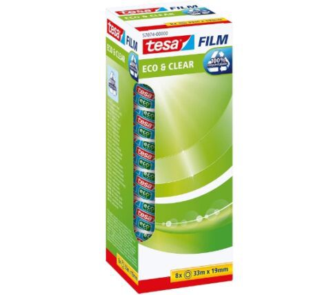 8 Rollen tesafilm Eco & Clear 33m x 19mm für 7,65€ (statt 17€)