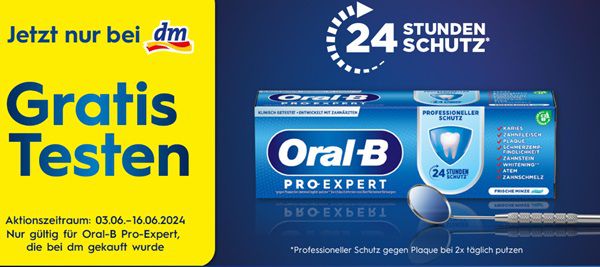 dm: Oral B Protect Zahncreme gratis ausprobieren