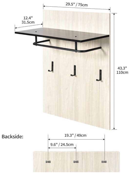 YITAHOME Wandgaderobe mit 3 Kleiderhaken aus Metall für 34,99€ (statt 50€)