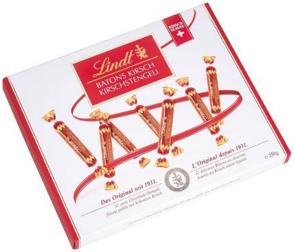 Lindt Batons Kirschstengeli mit Kirschlikör, 250g für 11,99€ (statt 16€)