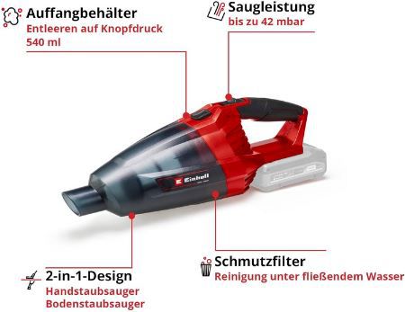 Einhell TE VC 18 Li Akku Handstaubsauger inkl. Akku für 54,99€ (statt 70€)