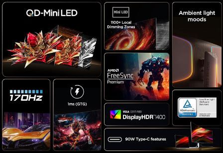 TCL 34R83Q 34 WQHD Mini LED Curved Gaming Monitor 170 Hz für 786,45€ (statt 999€)