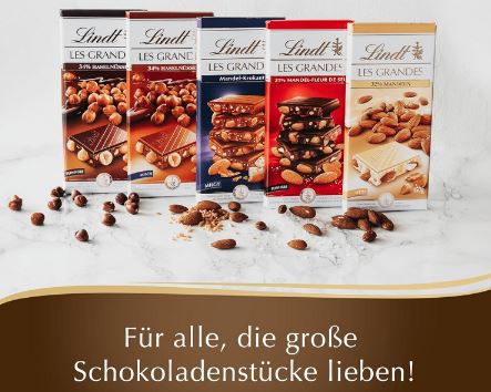 Lindt Les Grandes Salz Mandel Schokolade, 150g für 3,29€ (statt 4€)