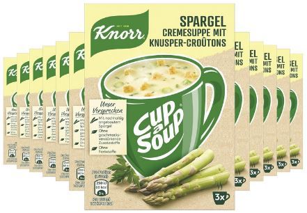 12 x 3 Portionen Knorr Cup a Soup Spargel Cremesuppe ab 10€ (statt 12€)