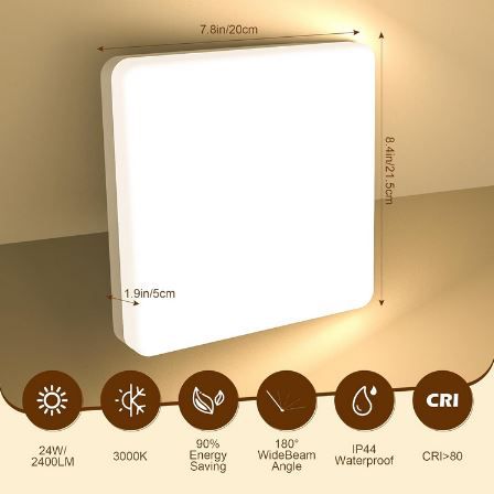 Otren LED Deckenlampe, 24W, 20cm, 3.000K für 8,95€ (statt 16€)