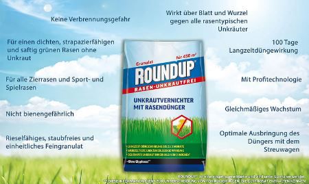 9Kg Roundup Rasen Unkrautfrei Rasendünger für 41,49€ (statt 49€)