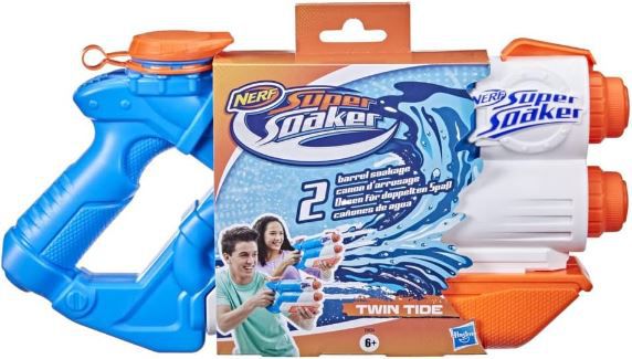 Super Soaker Twin Tide Wasserpistole mit 1,4L für 7€ (statt 17€)