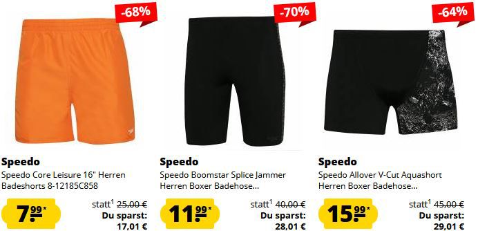 SportSpar: Speedo Sommer Sale ab 7,99€ + 5€ Gutschein ab 60€