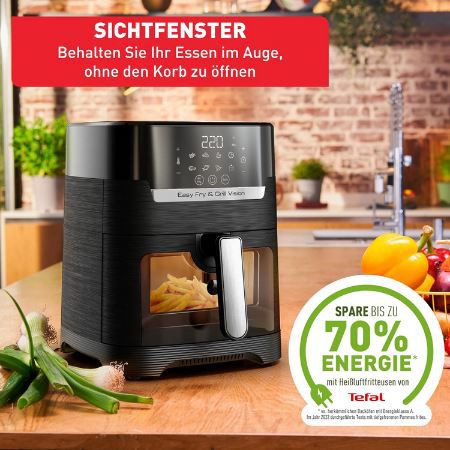 Tefal EY5068 Easy Fry & Grill Vision Heißluftfritteuse, 4,2L für 104,99€ (statt 148€)