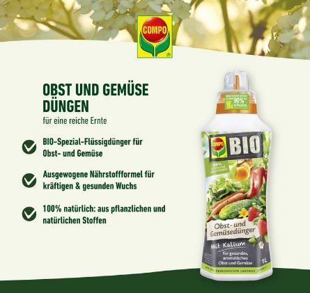 2,5 Liter Compo BIO Obst  & Gemüsedünger für 16,79€ (statt 24€)