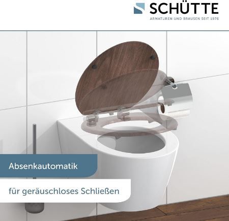 Schütte Darkwood WC Sitz mit Absenkautomatik aus Holz für 31,99€ (statt 50€)