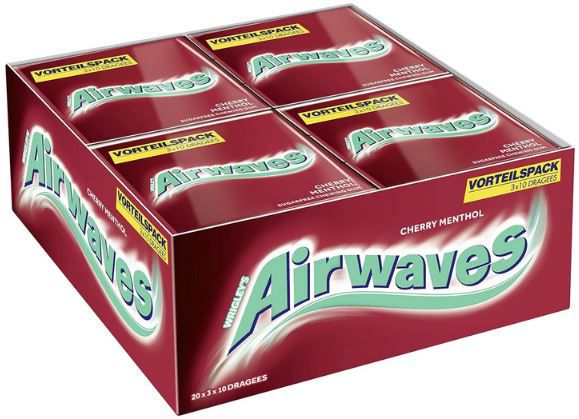 20 x 3 x 10er Pack Airwaves Cherry Menthol Kaugummi ab 28,86€ (statt 38€)