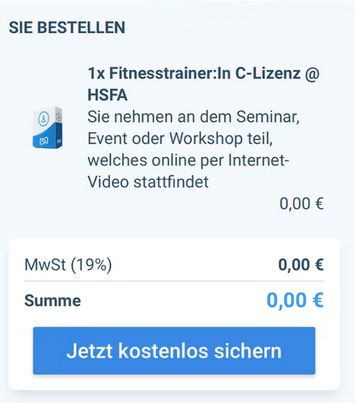 Wieder da! Gratis: Fitnesstrainer C Lizenz Ausbildung