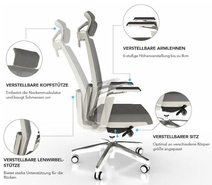 Flexispot Bürostuhl mit multifunktionalen Griffen für 249,99€ (statt 379€)