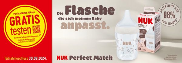 Neues Kontingent! NUK Perfect Match gratis ausprobieren