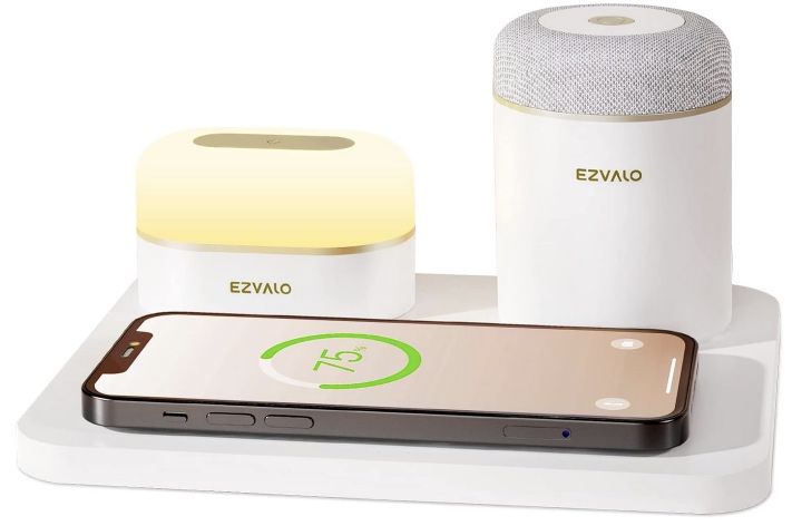 EZVALO Qi Ladestation mit LED Nachtlicht & Lautsprecher für 29,99€ (statt 40€)