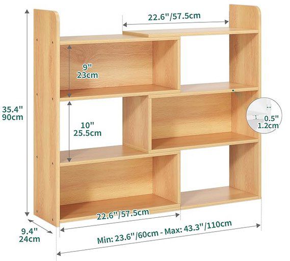 YITAHOME Bücherschrank mit verstellbarer Breite (60 110cm) für 47,99€ (statt 60€)