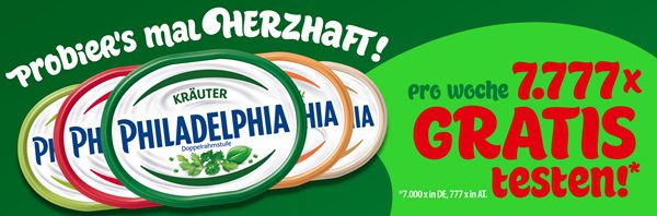 Geht noch! Philadelphia Frischkäse gratis ausprobieren