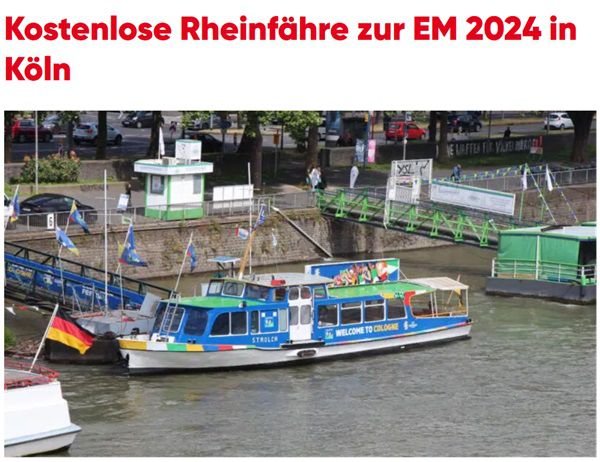 Lokal: Rheinfähre in Köln bis zum 30.6. gratis benutzen