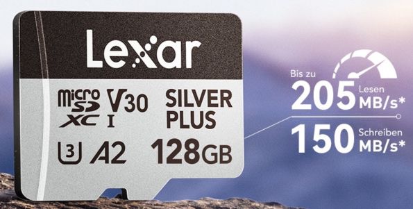 Lexar Silver Plus Micro SD Karte 128GB für 15,99€ (statt 20€)