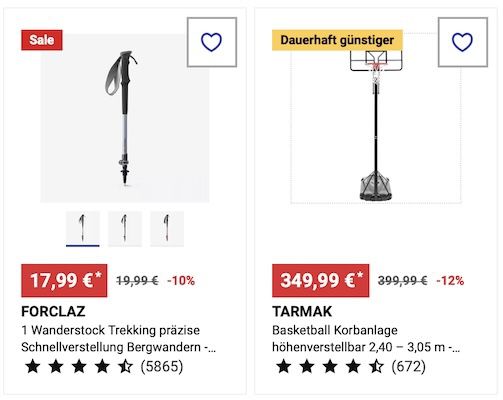 Decathlon Flash Deals: Bis zu 77% Rabatt z.B. TRIBAN Rennrad RC120 528,99€ (statt 610€)