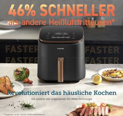 COSORI Turbo Blaze Heißluftfritteuse mit 6 Liter für 119,70€ (statt 139€)