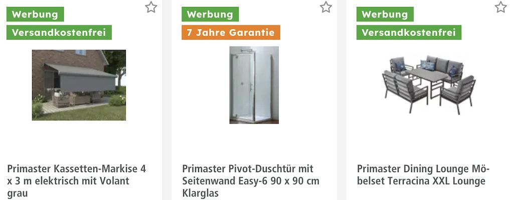 Globus Sale: Viele Produkte stark reduziert z.B. Primaster XL Möbelset für 999€ (statt 1.499€)