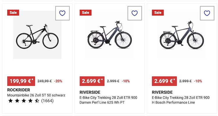 🚲💨 Decathlon: Bis  50% Bike Hot Summer Deals z.B. Trekking Bike ELOPS LD500 für 400€ (statt 470€)