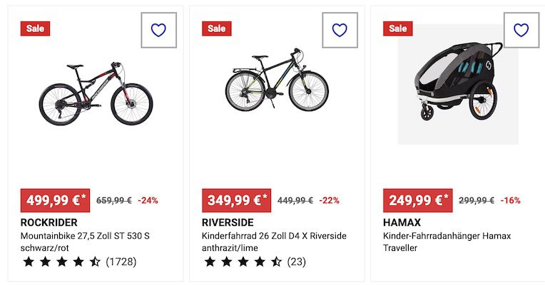 🚲💨 Decathlon: Bis  50% Bike Hot Summer Deals z.B. Trekking Bike ELOPS LD500 für 400€ (statt 470€)