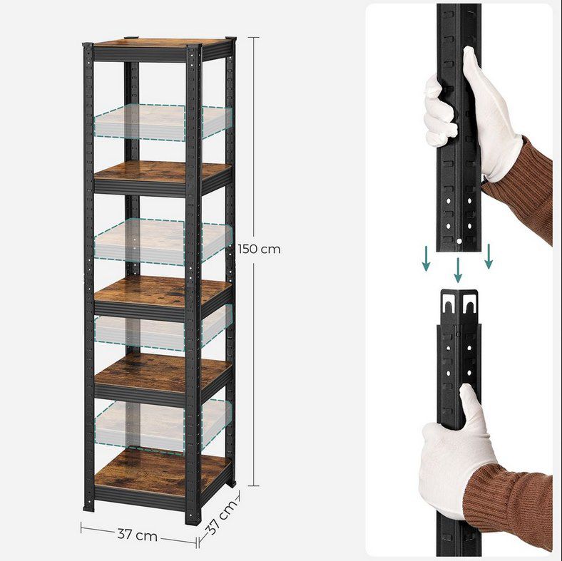 SONGMICS schmales Schwerlastregal mit 5 Ablagen für 25,49€ (statt 32€)