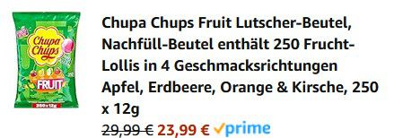 250er Pack Chupa Chups Fruits Lutscher für 23,99€ (statt 28€)