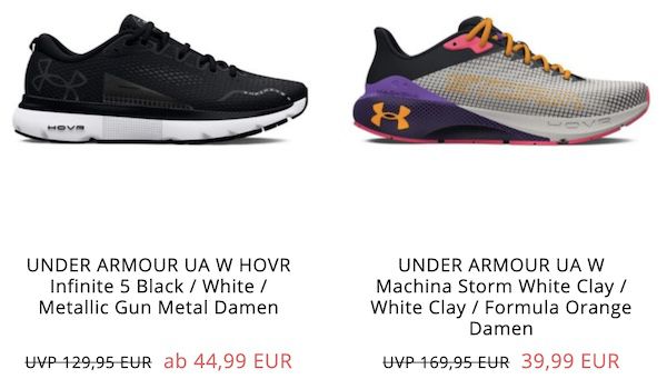 👟 Under Armour Schuhe in Restgrößen   z.B. UA Machina Storm für 45,94€ (statt 82€)