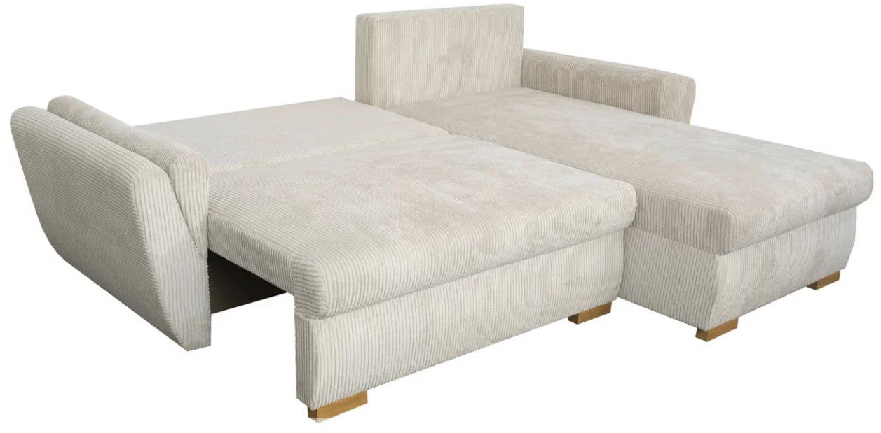 Funktionsecke Danzig mit Velourstoff (229x86x167cm) ab 399€ (statt 599€)