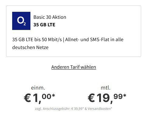 Samsung Galaxy S22 für 1€ + o2 Allnet+SMS Flat 35GB für 19,99€ mtl.