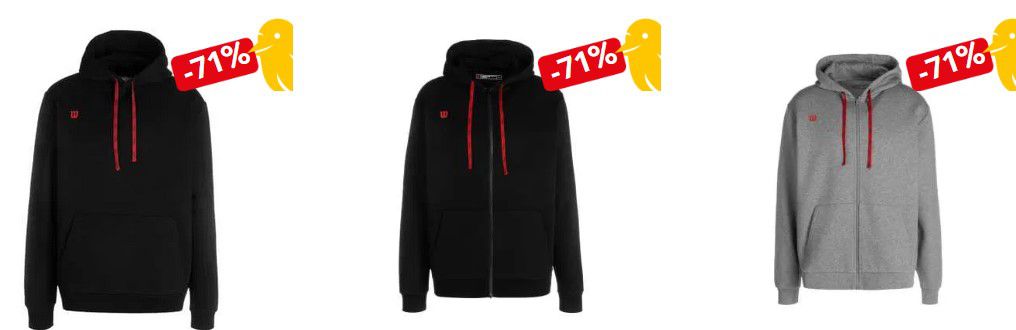 Wilson: Hoodies, Sweatjacken und Herren Poloshirts ab 14,98€ (statt 45€)