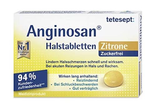 20er Pack Anginosan Zitrone zuckerfrei Halstabletten für 1,30€ (statt 4€)