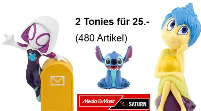 Media Markt: 2 Tonies Hörfiguren für 25€ + 2,99€ VSK