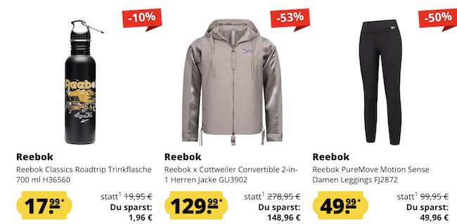 👕👟 Reebok Mega Sale bei SportSpar + 5€ Gutschein