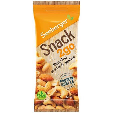 12er Pack Seeberger Snack2go Nuss Trio, je 50g ab 15,20€ (statt 24€)