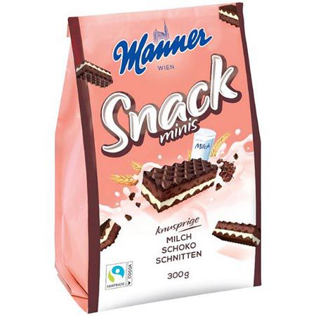 Manner Snack Mini Milch Schokolade, 300g ab 2,84€ (statt 4€)