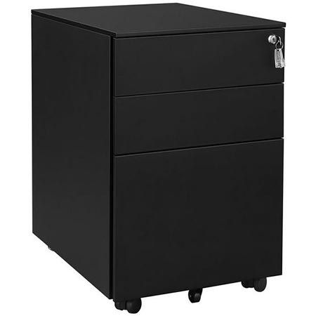 Songmics Rollcontainer 3 Schubladen in Schwarz für 75,99€ (statt 109€)