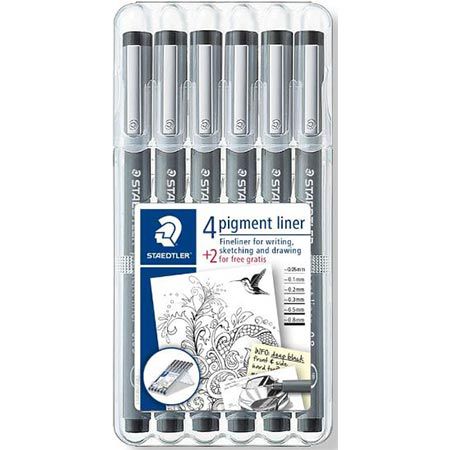 6er Pack Staedtler Pigment Fineliner, schwarz für 9,27€ (statt 14€)