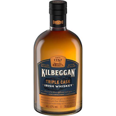 Kilbeggan Triple Cask Irish Whisky, 0,7L, 43% für 22,30€ (statt 27€)