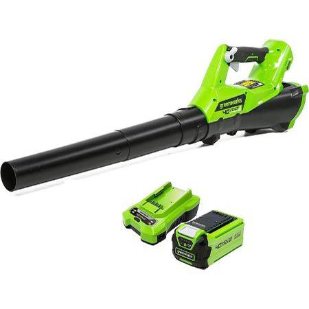 Greenworks G40ABK2 Axial Laubbläser Set, bis 177 km/h für 101,92€ (statt 160€)