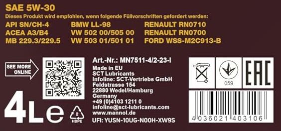 4L Mannol Energy 5W 30 Motoröl für 14,90€ (statt 19€)