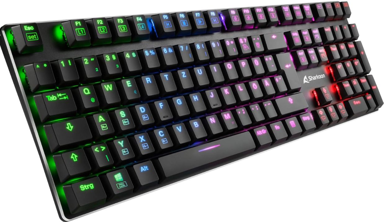 Sharkoon mechanische Tastatur PureWriter RGB mit Nummernblock für 59,90€ (statt 77€)